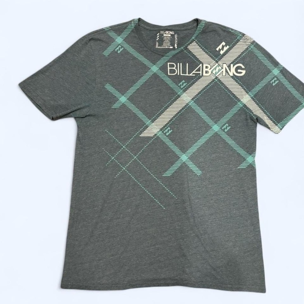 Vintage Y2K Billabong Surf T-Shirt All Over Print Spell Out Large AOP Blue